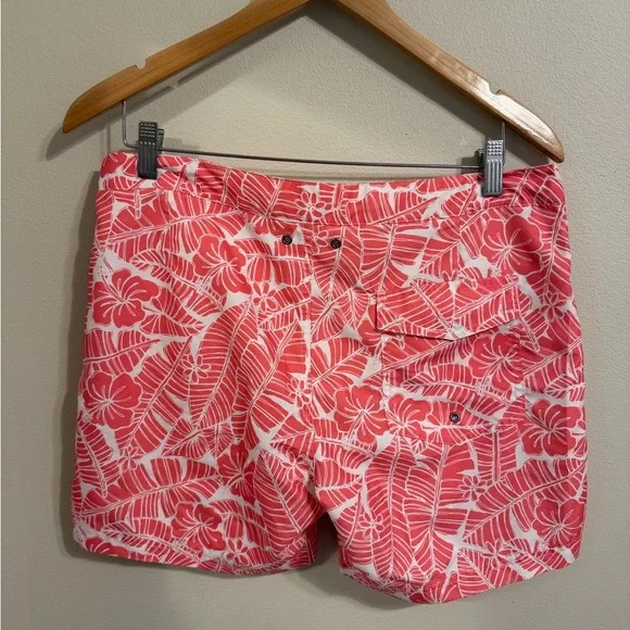 Ibiza Ocean Club Pink Tropical Swim Trunks Board Shorts Size 32 - Picture 7 of 7